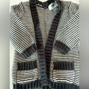 Striped Black and White toddler cardigan